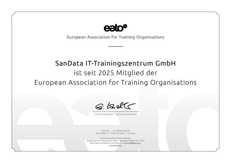 eato Urkunde SanData IT Trainingszentrum GmbH scaled 1